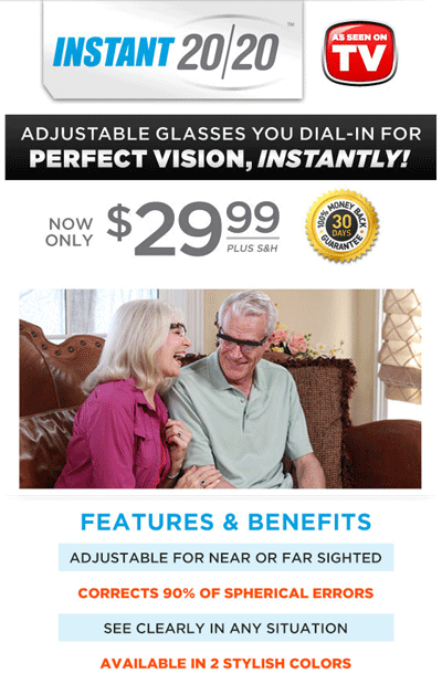 instant 20 20 glasses as seen on tv'