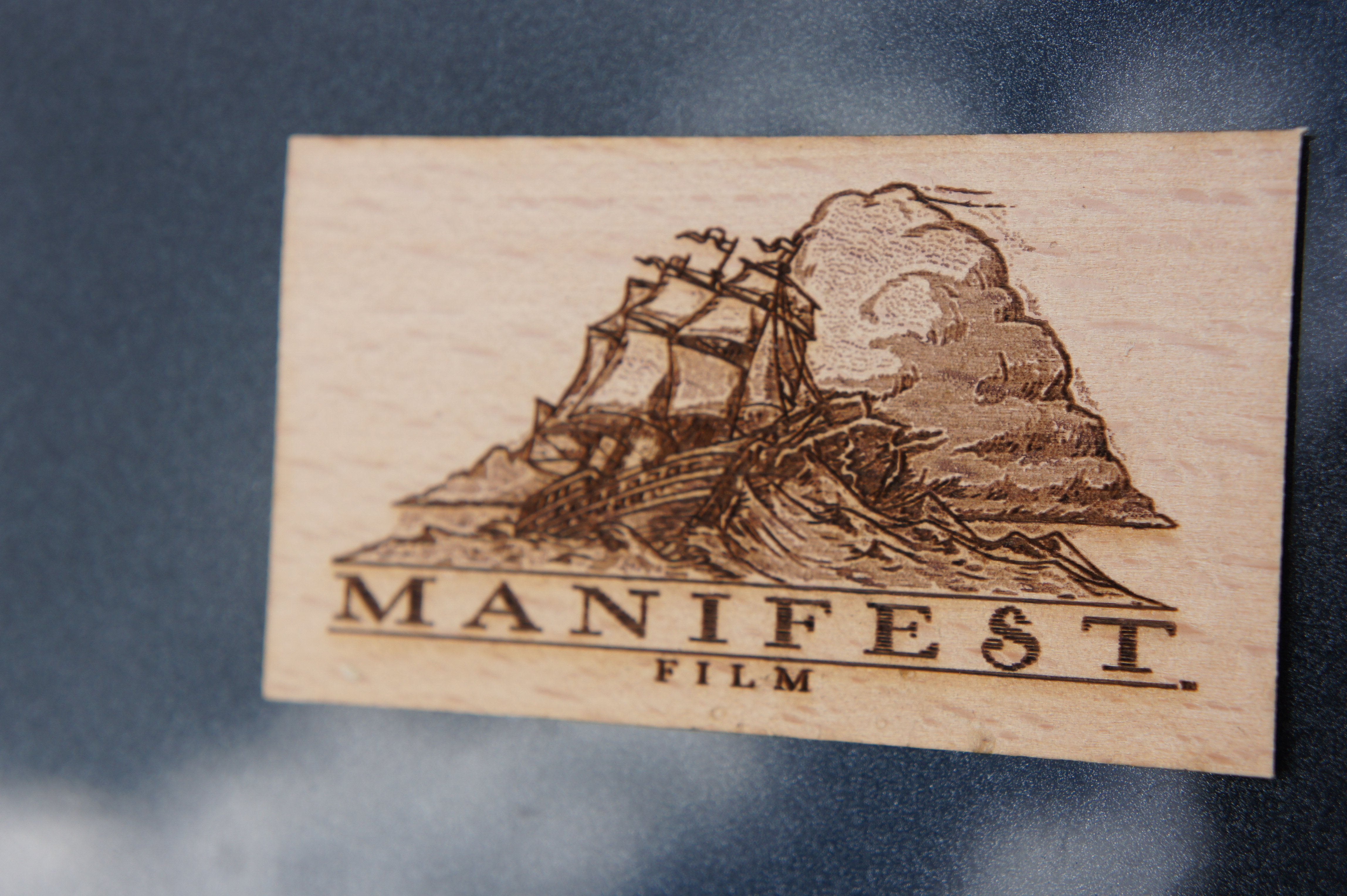 Manifest Film - Wooden Business Card - Laser Engraved'