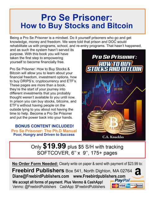 Pro Se Prisoner How to Buy Stocks &amp; Bitcoin Flyer'