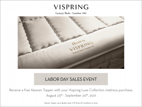 Vispring Labor Day Sales Event at Brickell Mattress'