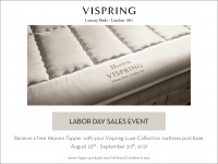 Vispring Labor Day Sales Event at Brickell Mattress