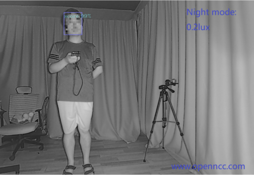 Face blurry night vision AI Camera OpenNCC Nighthawk'