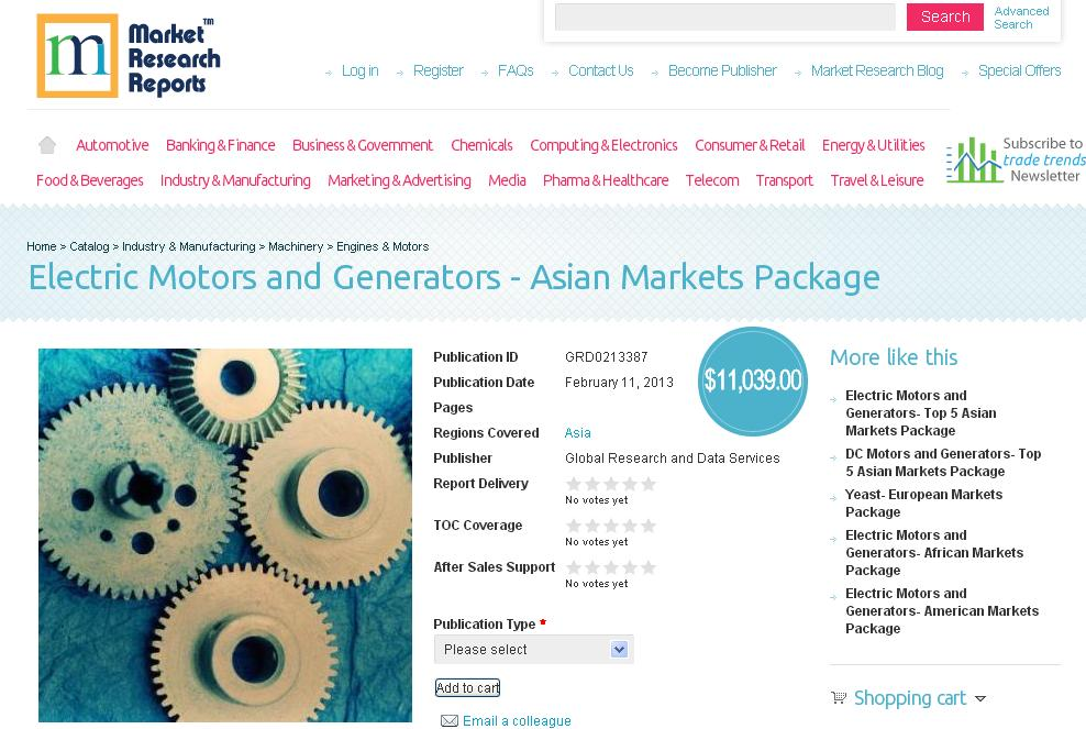 Electric Motors and Generators - Asian Markets Package'