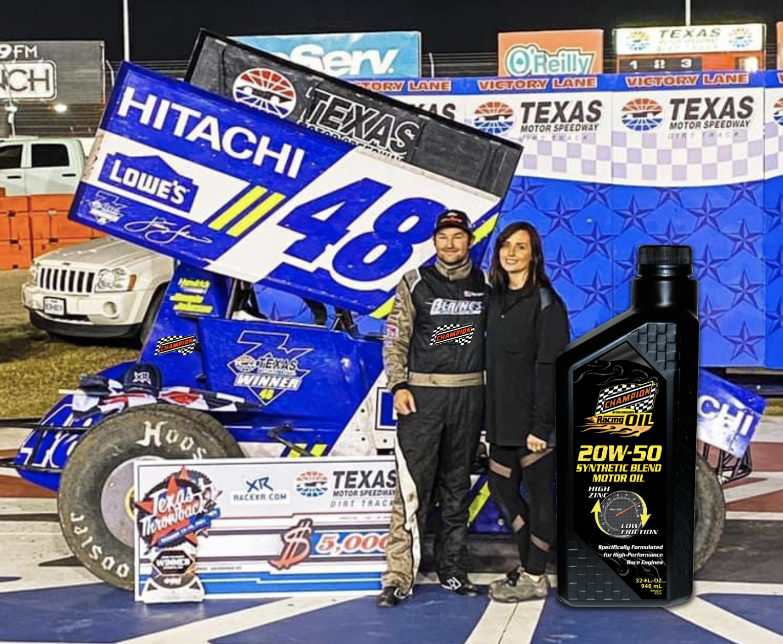 Champion Racing Oil and Roger Crockett Win at Texas Motor Speedway