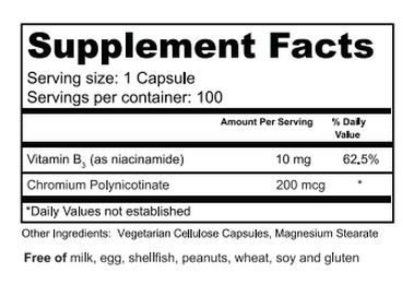 Chromium Polynicotinate Ingredients'