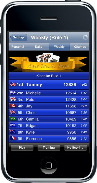 Solitaire City iPhone - 3D Card Deal