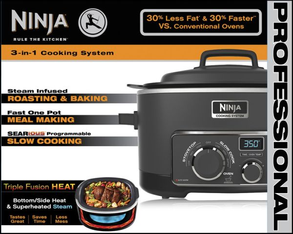 Ninja Cooking System, Enjoy Juicy Low Calorie Food'