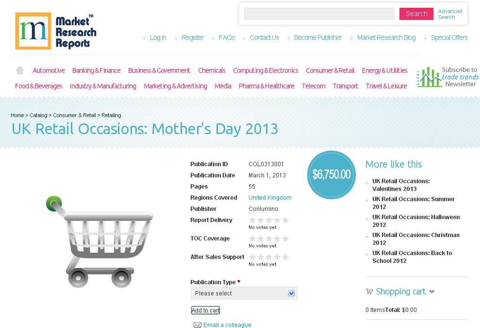 UK Retail Occasions: Mother's Day 2013 reserch report'