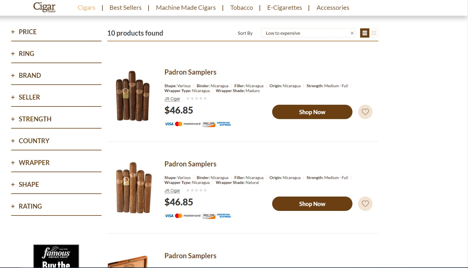 Search and Compare Cigar Prices'
