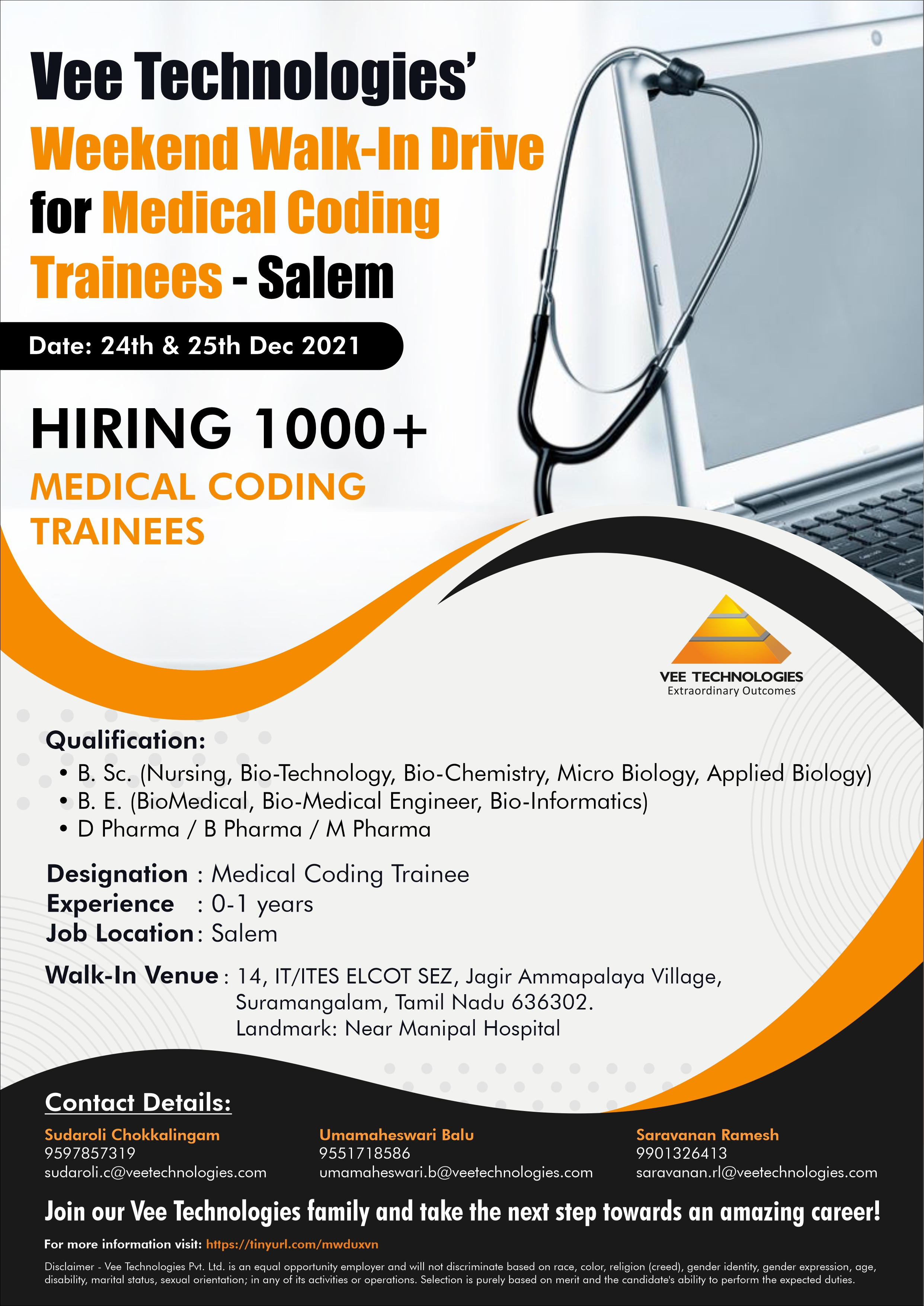 Vee Technologies’ Walk-In Drive for Medical Coding'