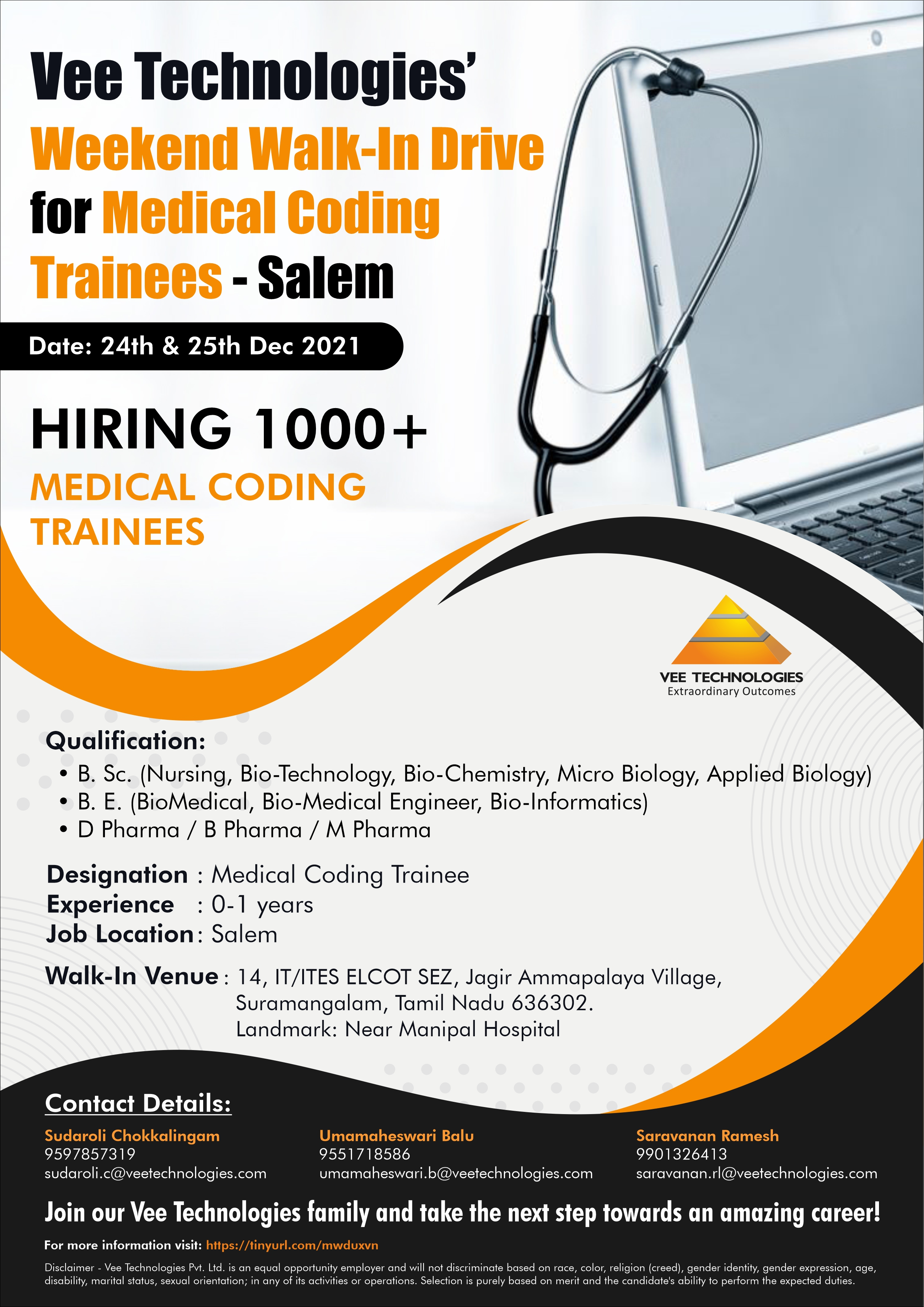 Vee Technologies&rsquo; Walk-In Drive for Medical Coding'