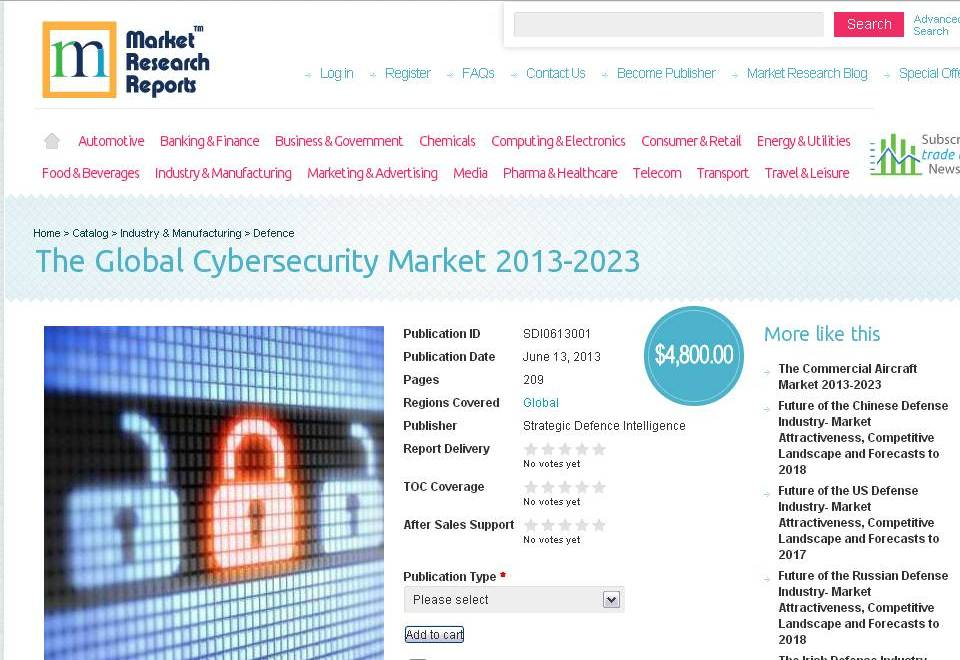 The Global Cybersecurity Market 2013-2023'