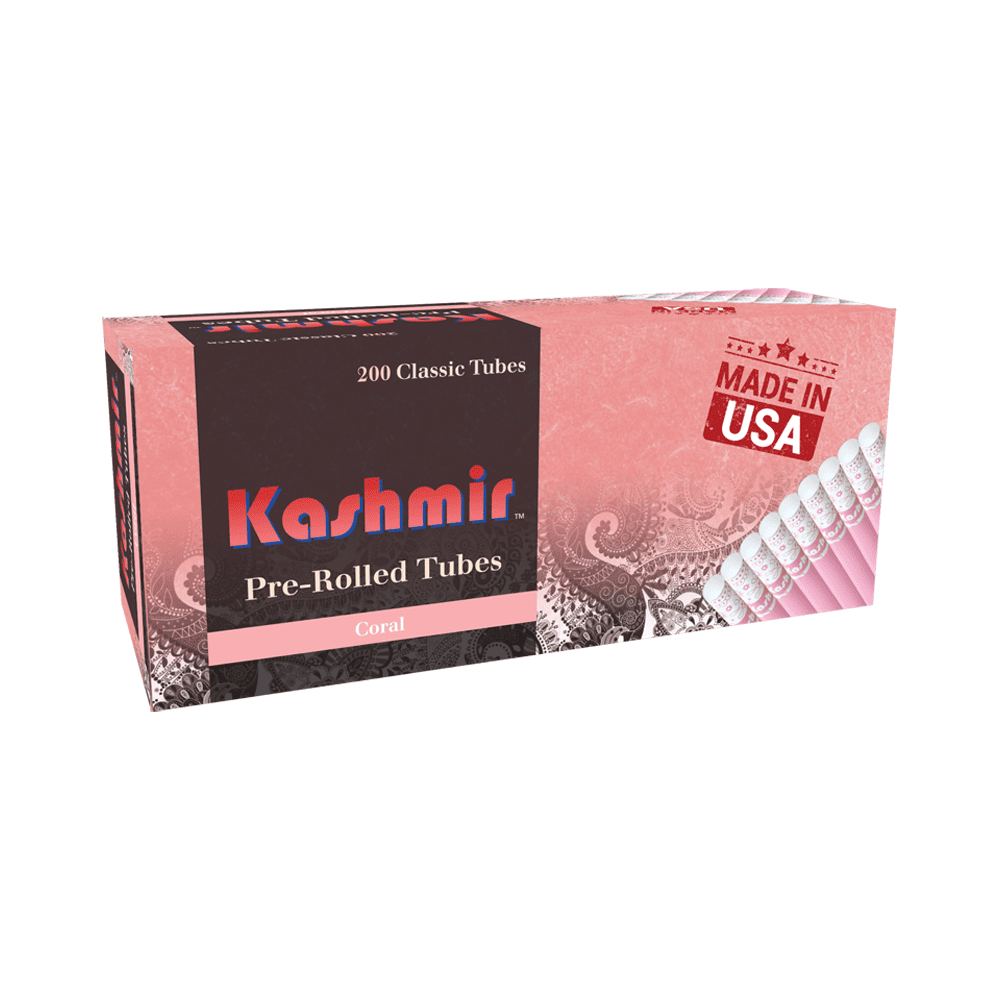 Kashmir Pre-Rolled Cigarette Tubes – Coral (200ct)'