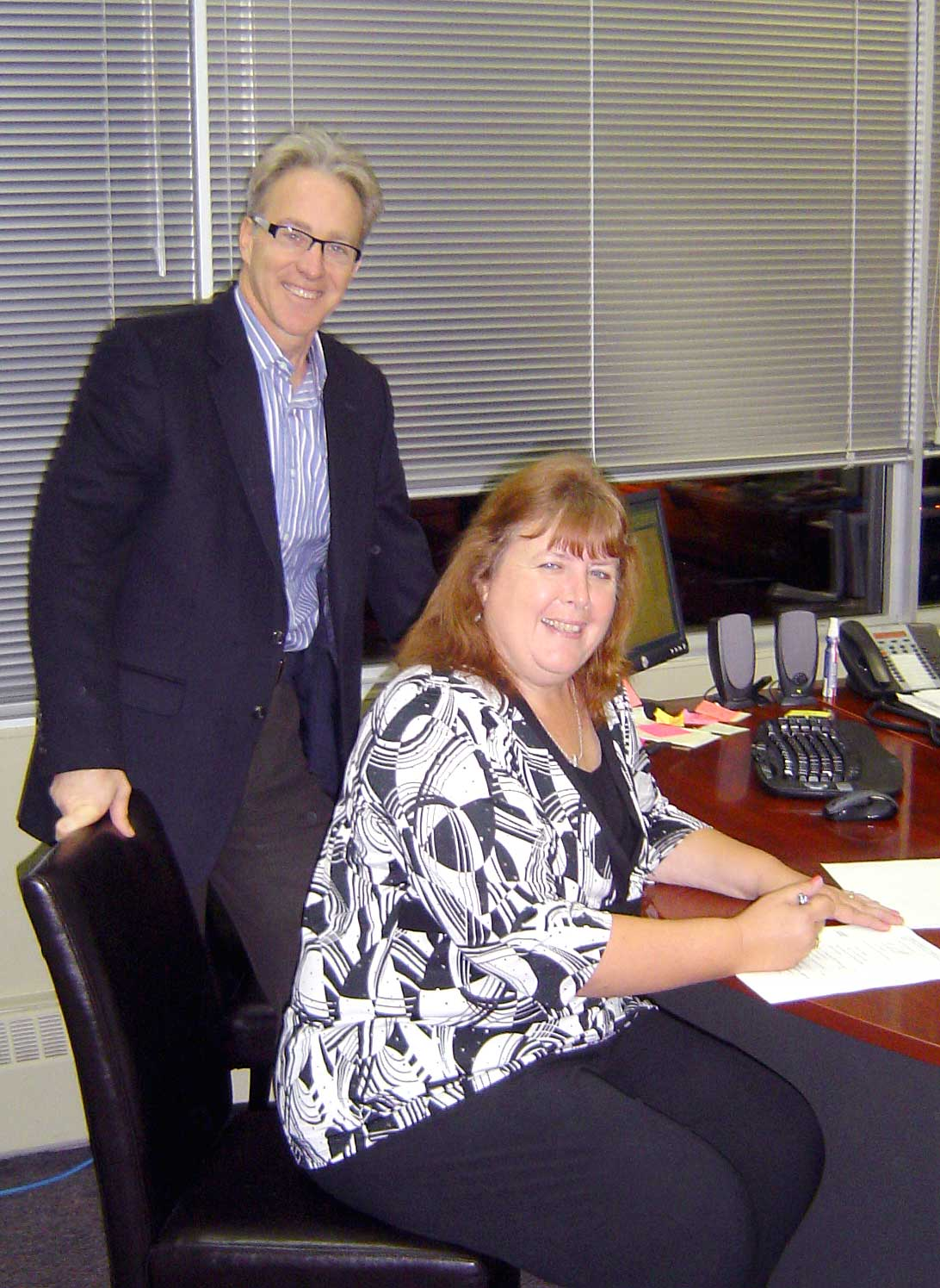 Scootaround President and COO Kerry Renaud with Sue Kelly'