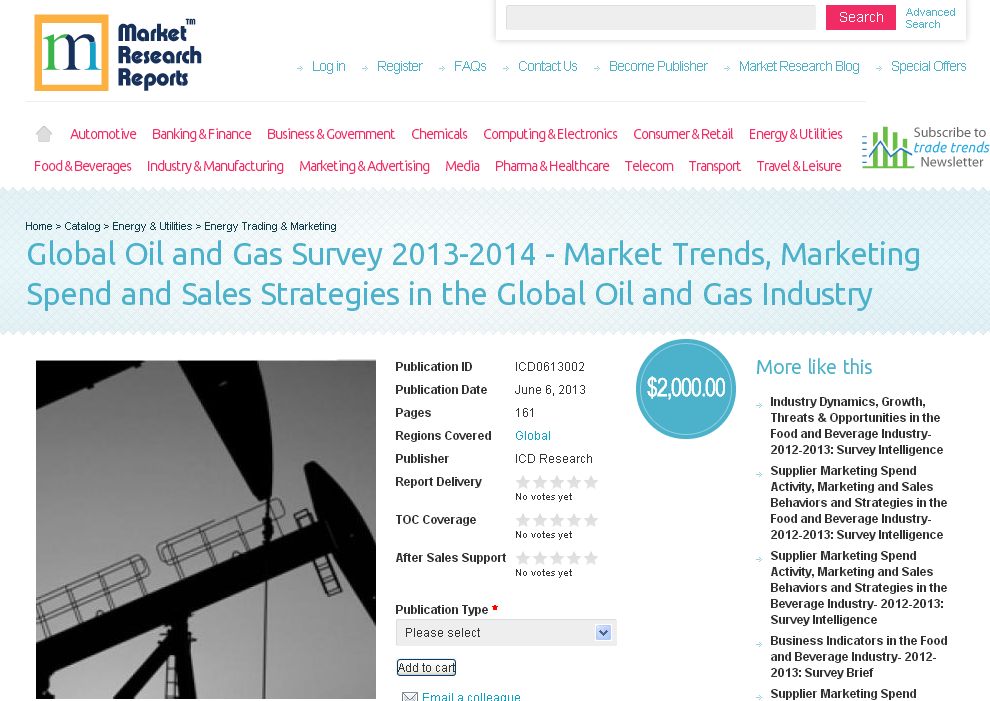 Global Oil and Gas Survey 2013-2014 Marketing Spend'