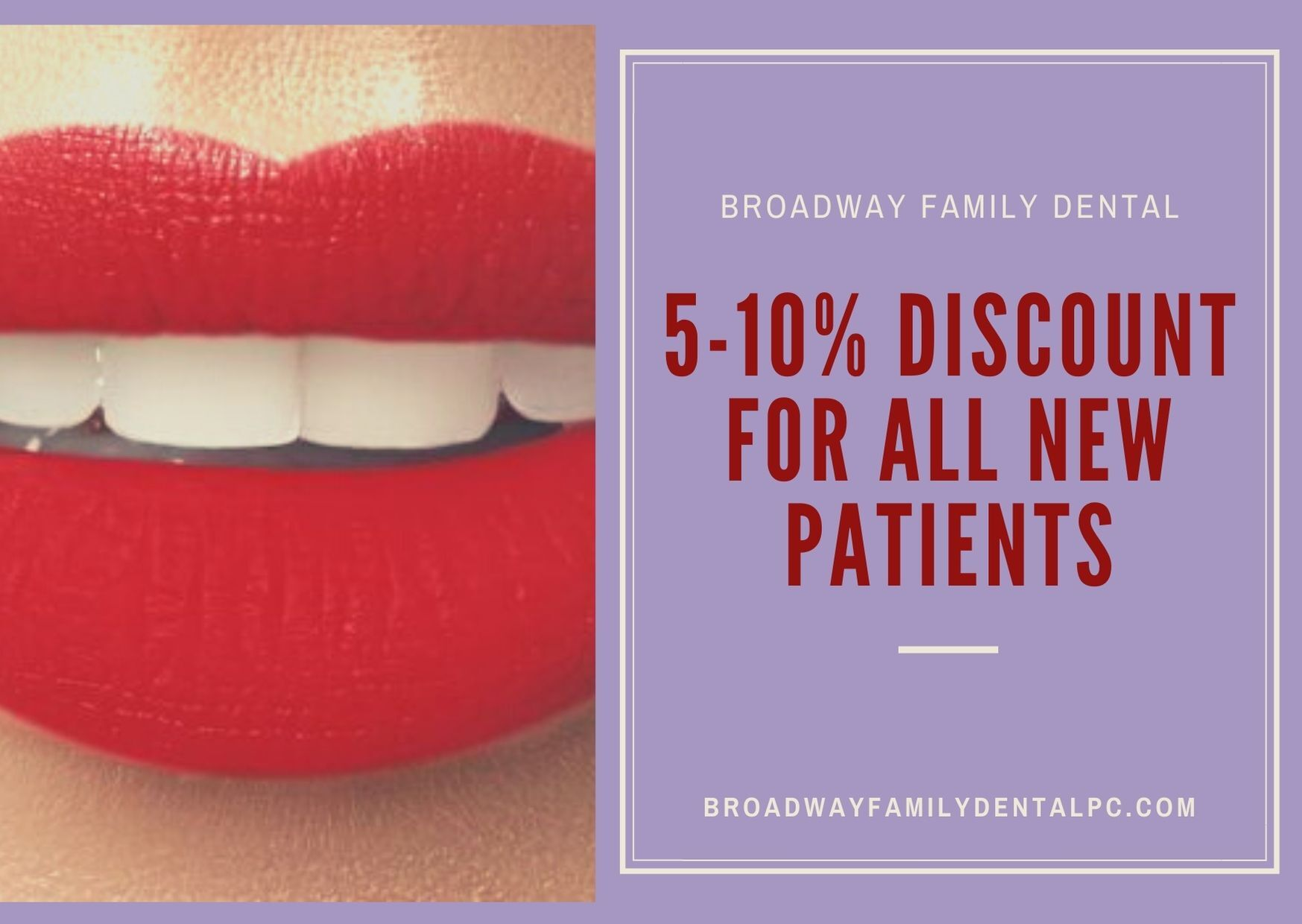 Broadway Family Dental offers a discount'