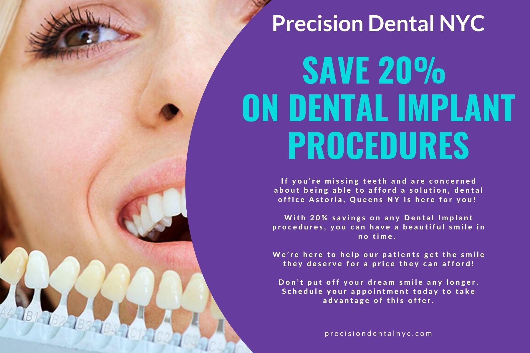 Offers a 20% discount on dental implant procedures'