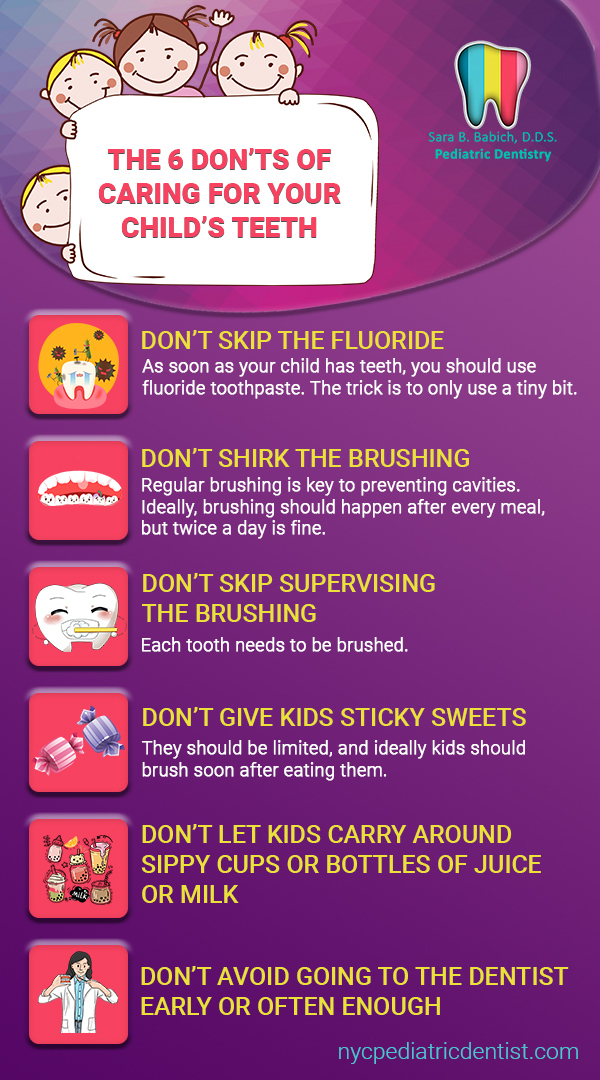 The 6 donts of caring for your childs teeth'