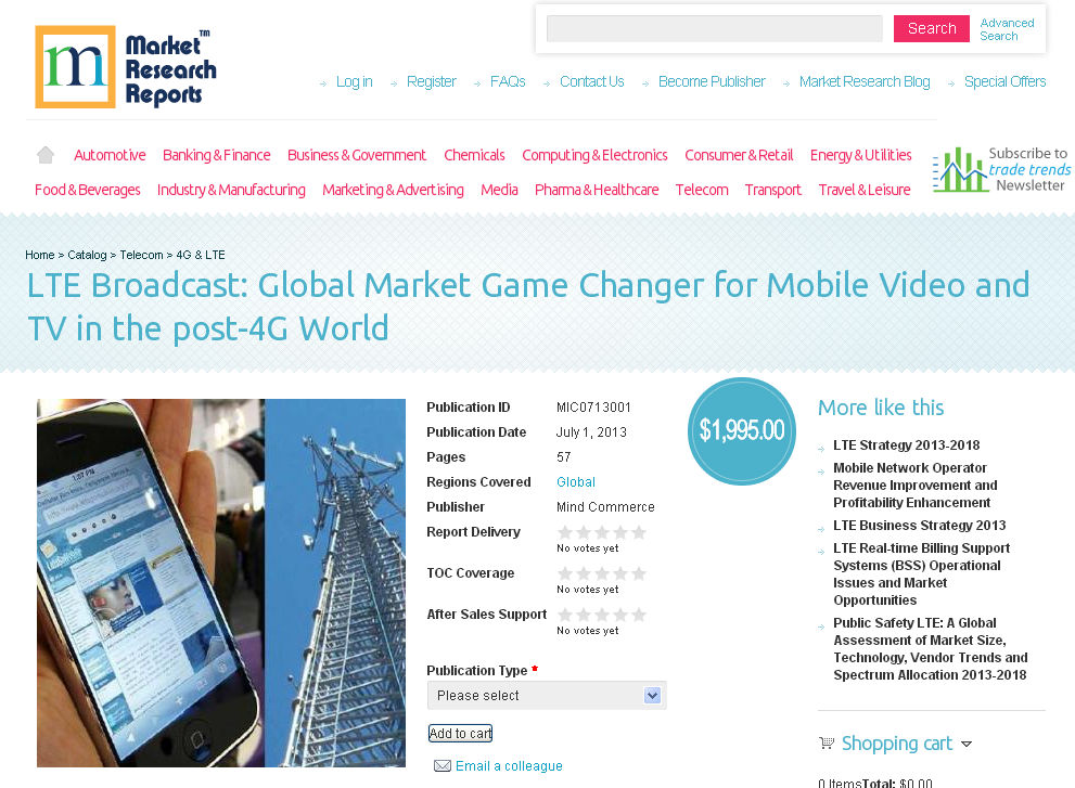 LTE Broadcast: Global Market Game Changer for Mobile Video a'