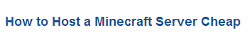 Cheap Minecraft Hosting