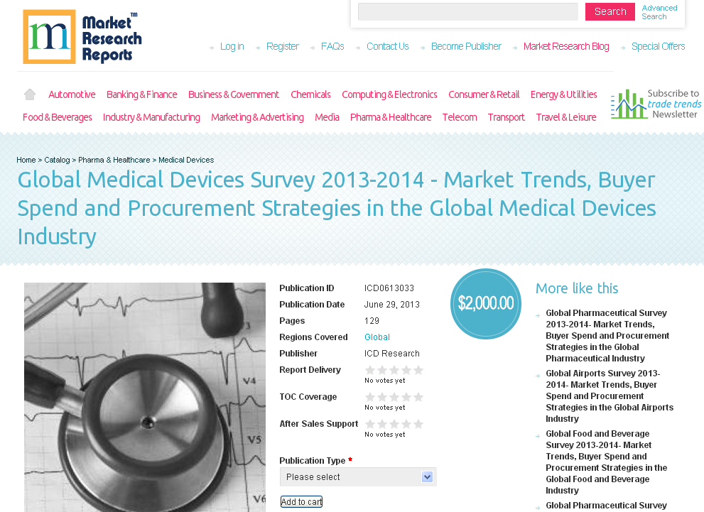 Global Medical Devices Industry 2013-14 Survey'