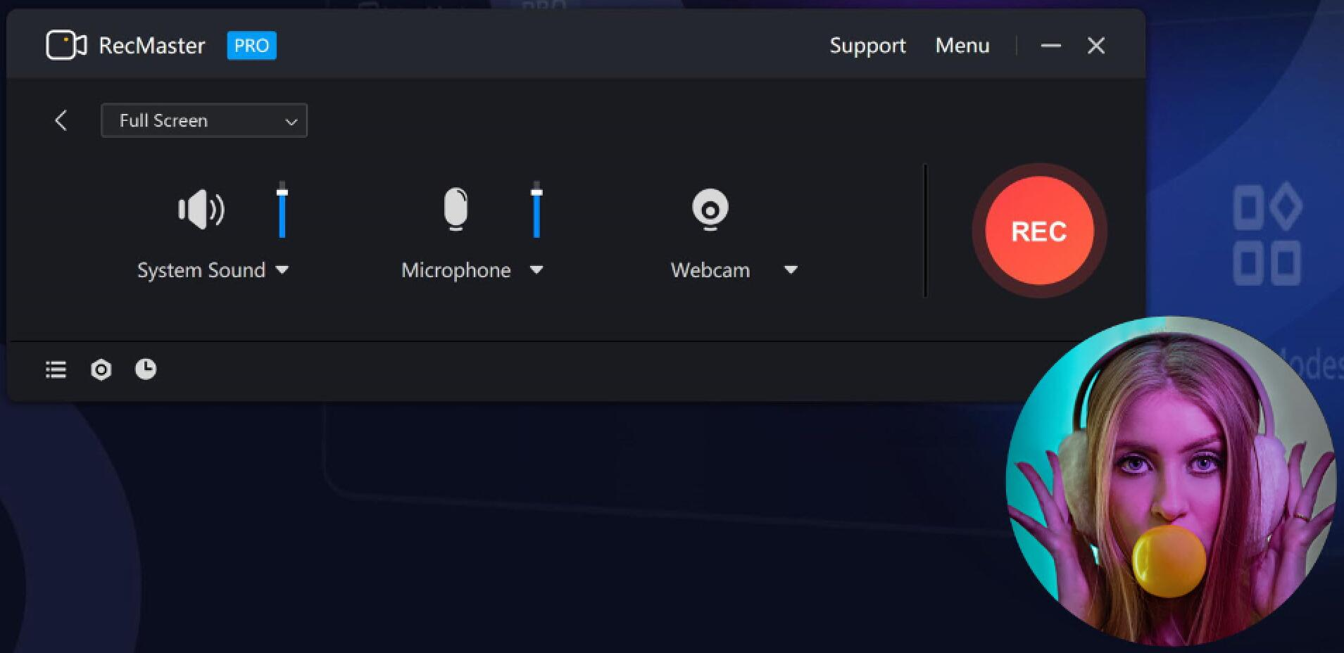RecMaster Screen Recorder - Full Screen with Webcam