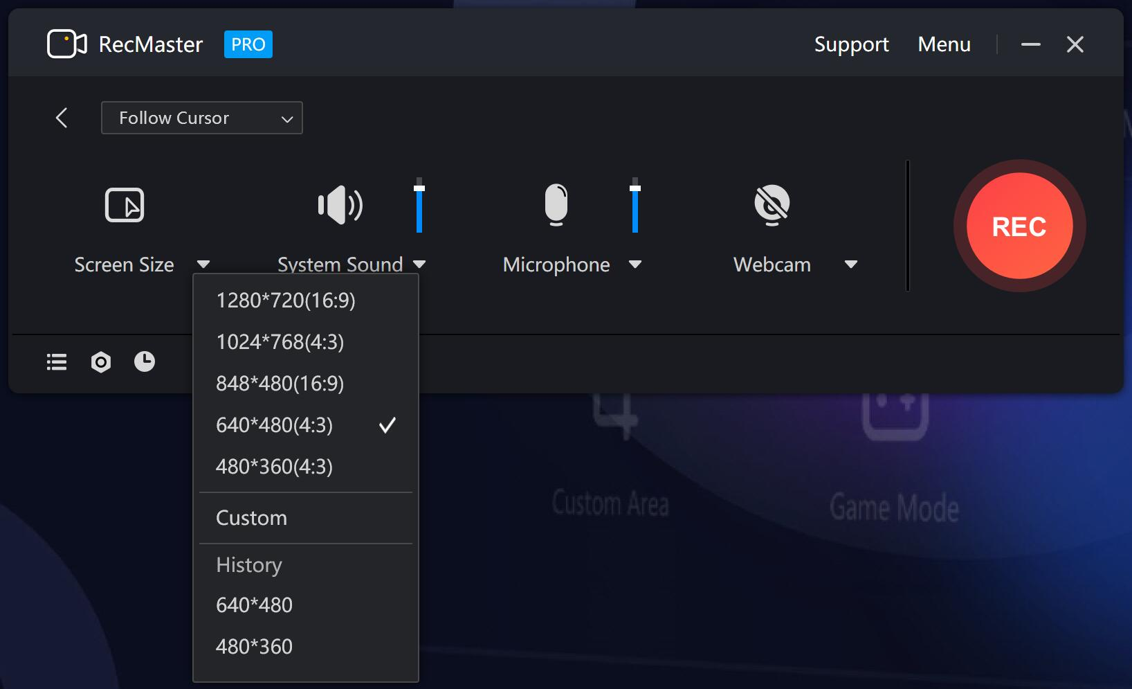 RecMaster Screen Recorder - Follow Cursor Recording