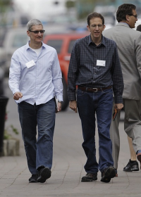 Tim Cook with Paul Sagan at Sun Valley Conference 2012