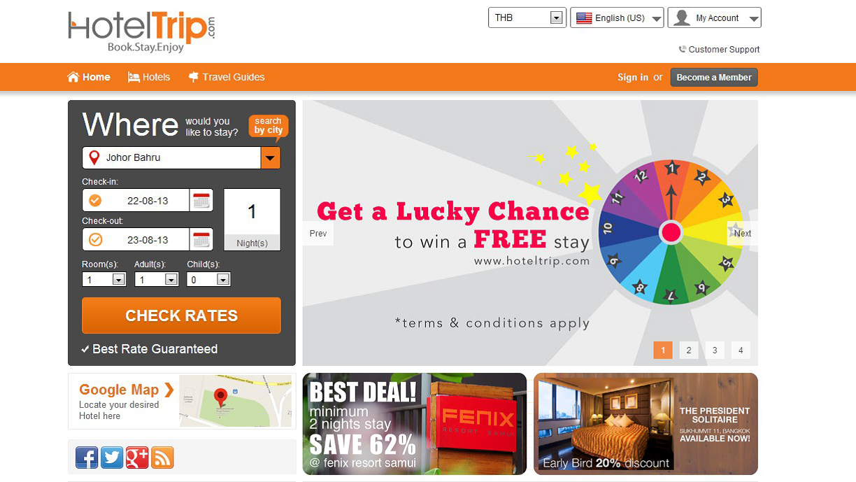 Get Lucky with HotelTrip.com'