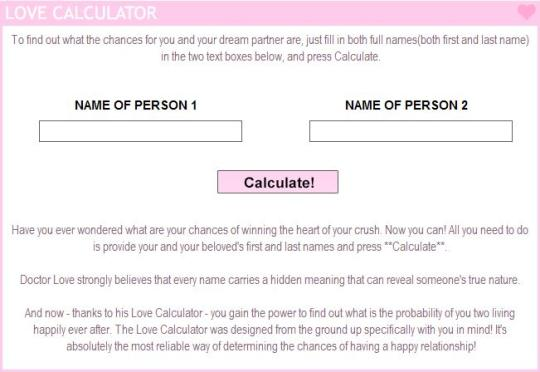love calculator'