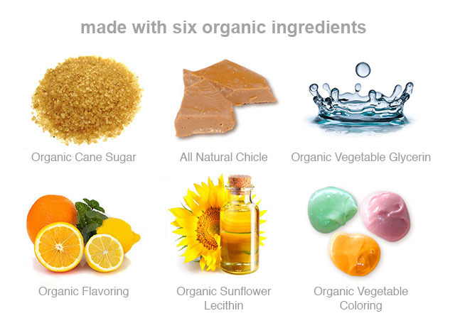 The First 100% Organic Chewing Gum'