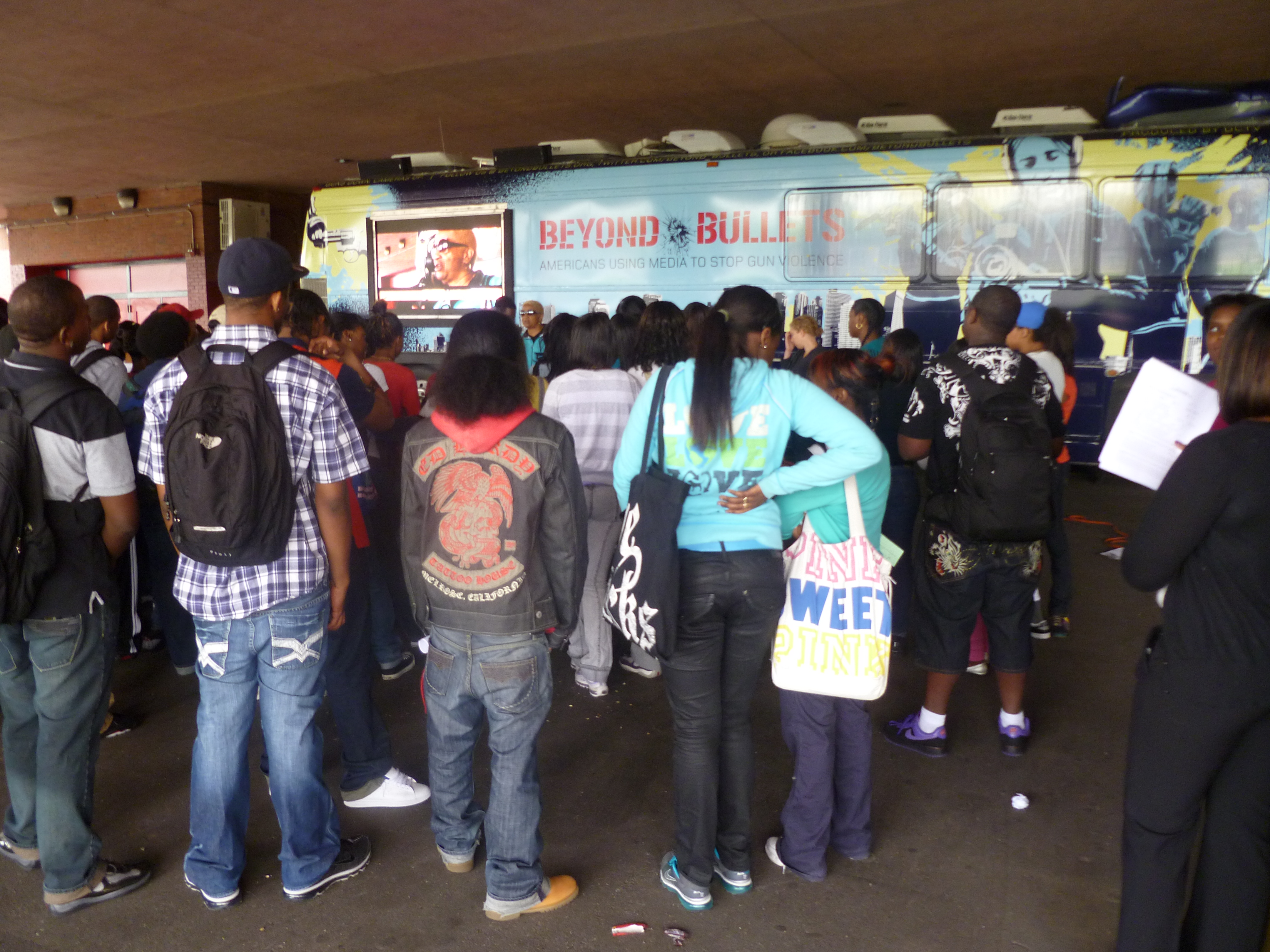 The tour kicked off at Boys & Girls High in Bed-Stuy, Brookl