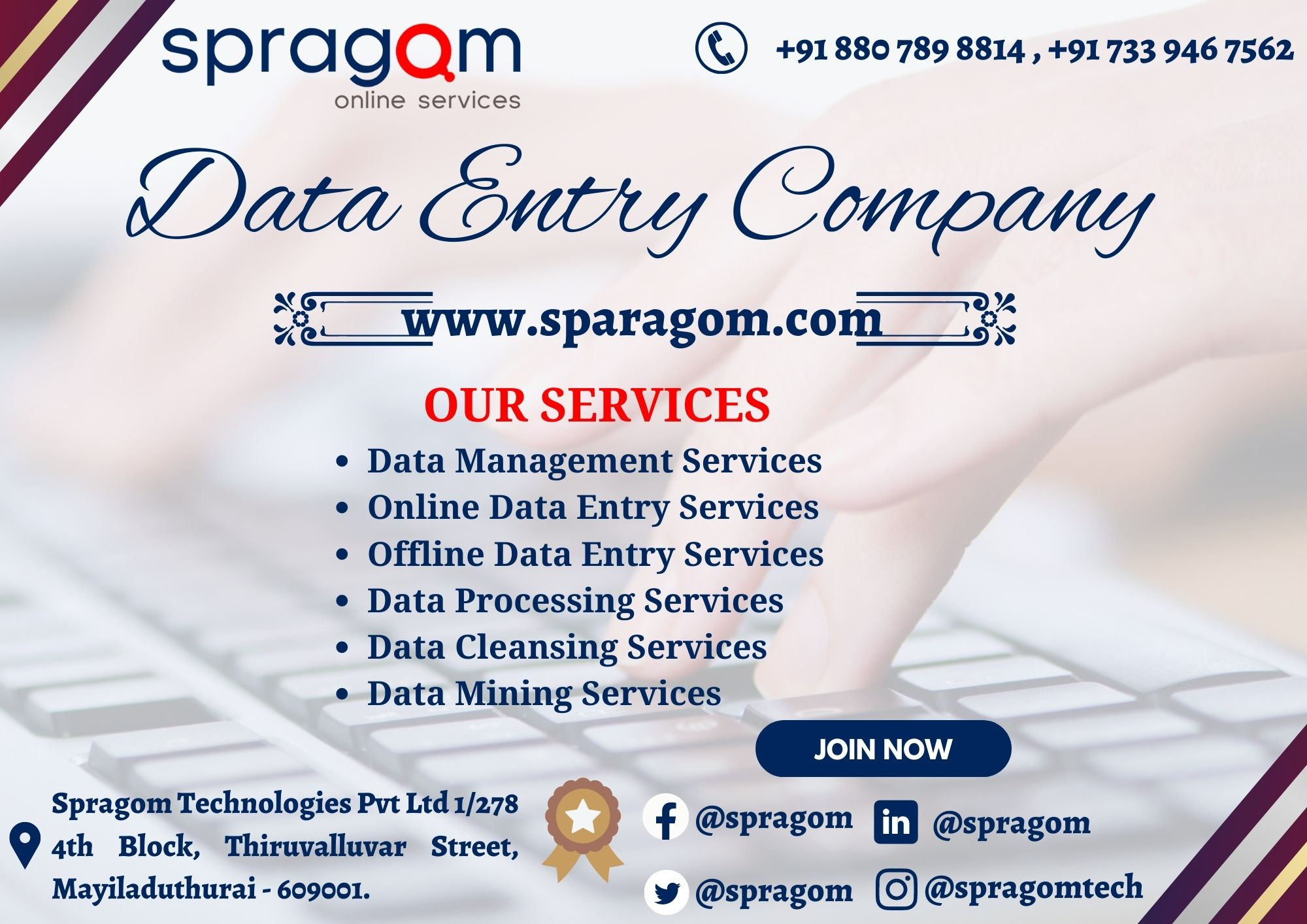 Company Logo For Data Entry Company  - Spragom'