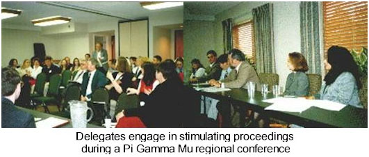 Delegates engage in stimulating proceedings during a Pi Gamm'