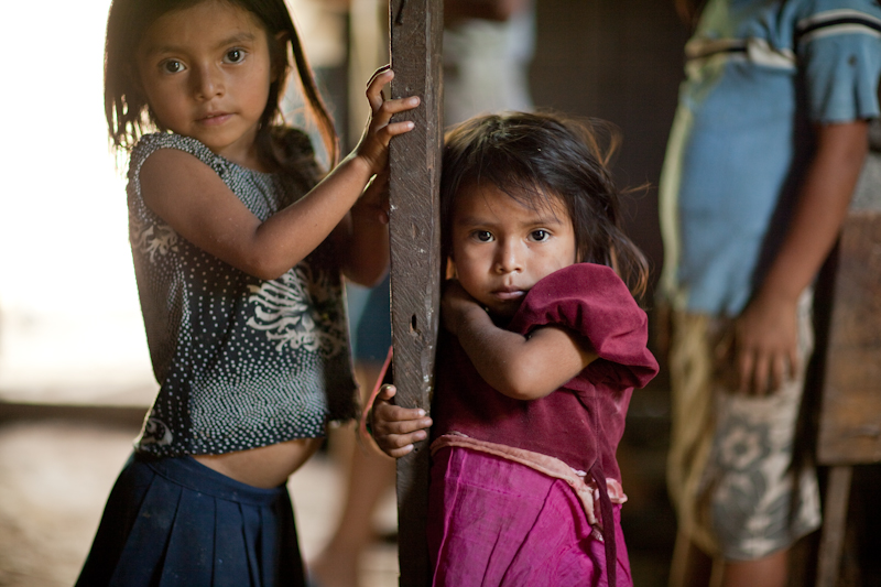 Two young girls in the Agros village 