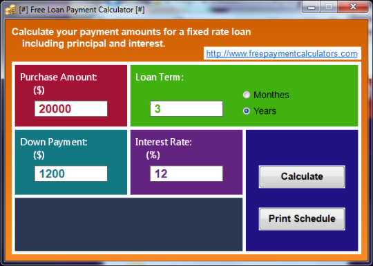 loan payment calculator'