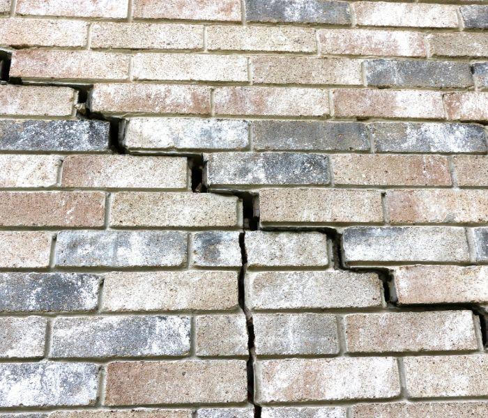 Large exterior crack