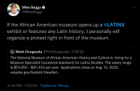 Mike Baggz initial Tweet to the NMAAHC