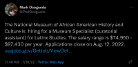 Mark Ocegueda initial post on behalf of the NMAAHC