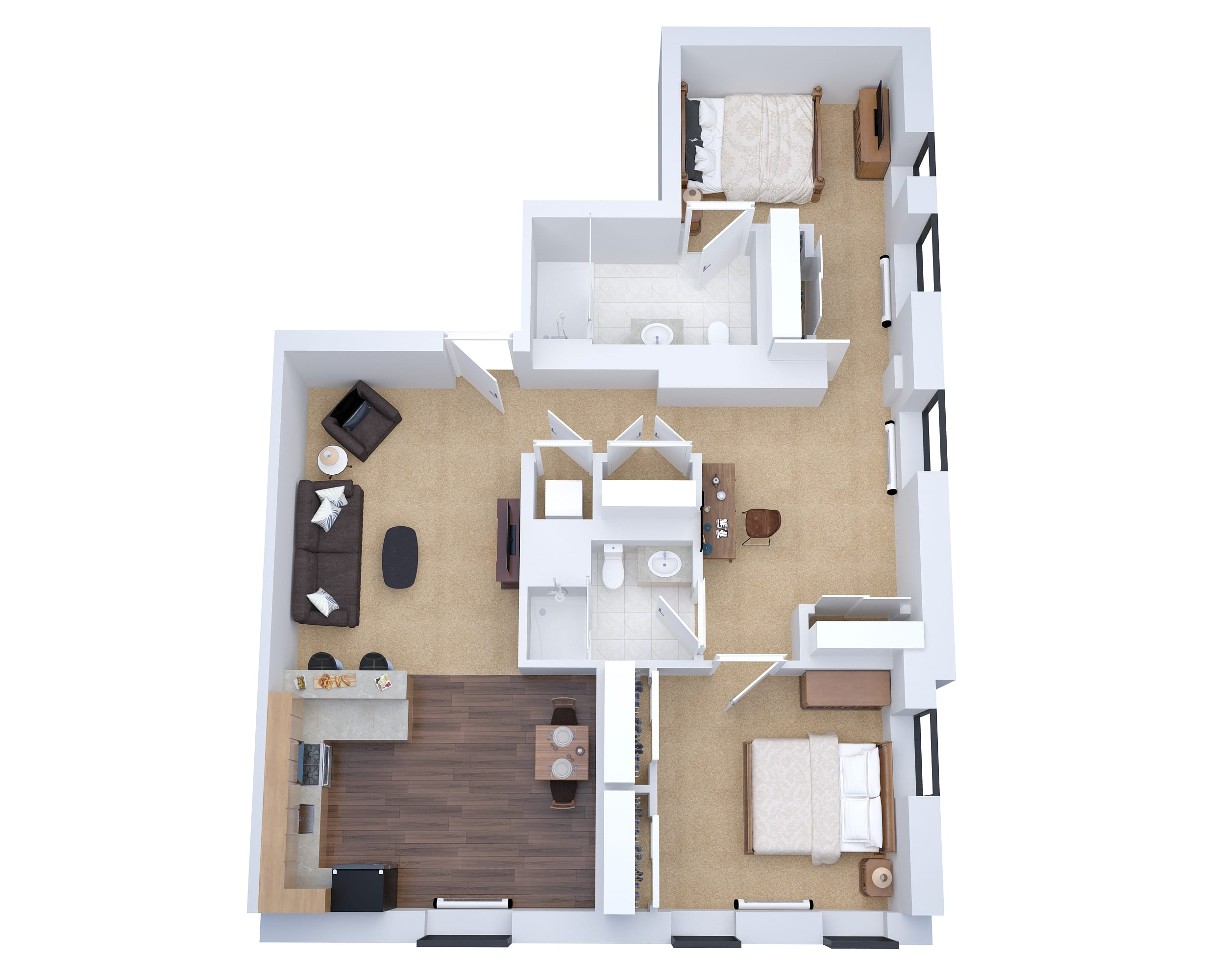 3D Apartment Floor Plan Sample