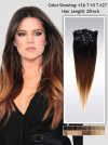 Ombre Indian Remy clip in hair extension'