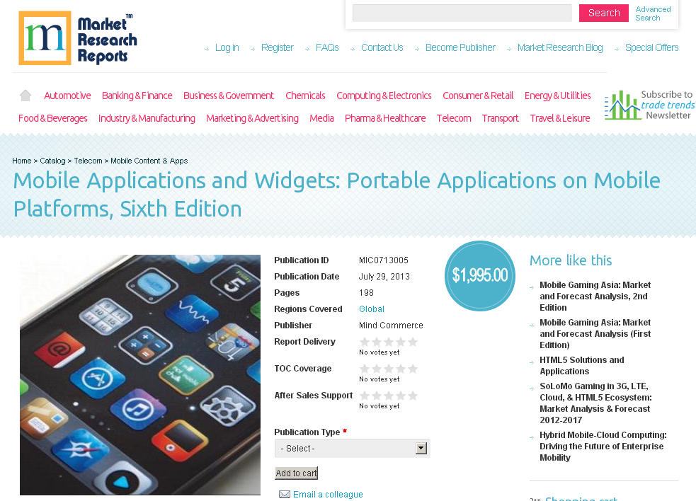 Mobile Applications and Widgets: Sixth Edition, Launched'