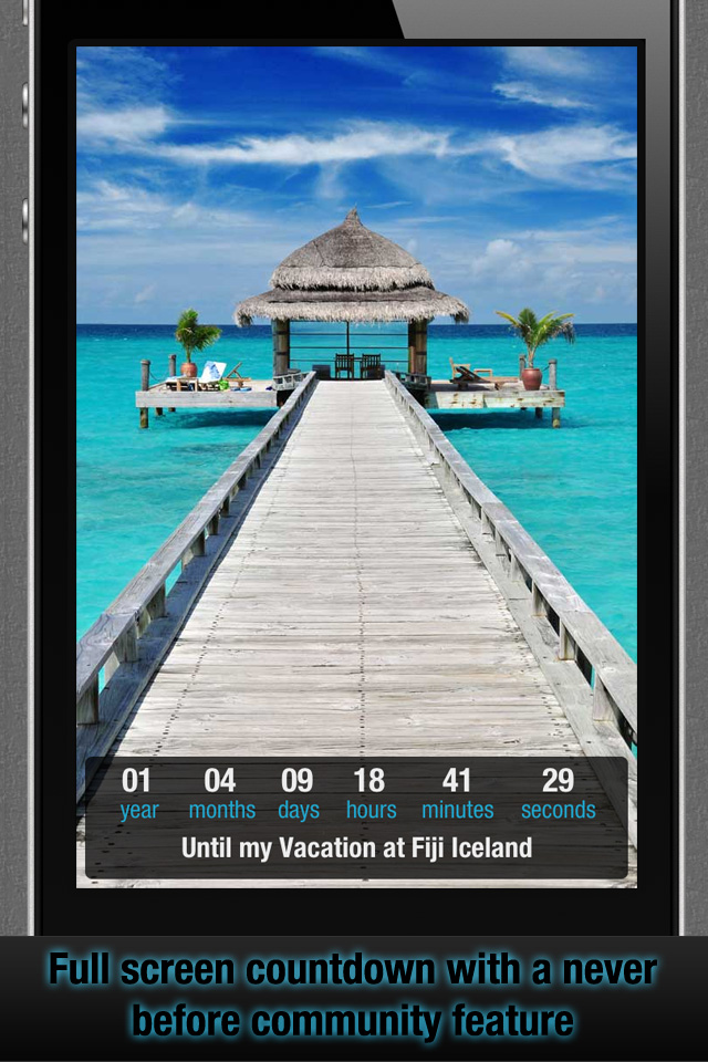 full screen countdown with a never before community feature'