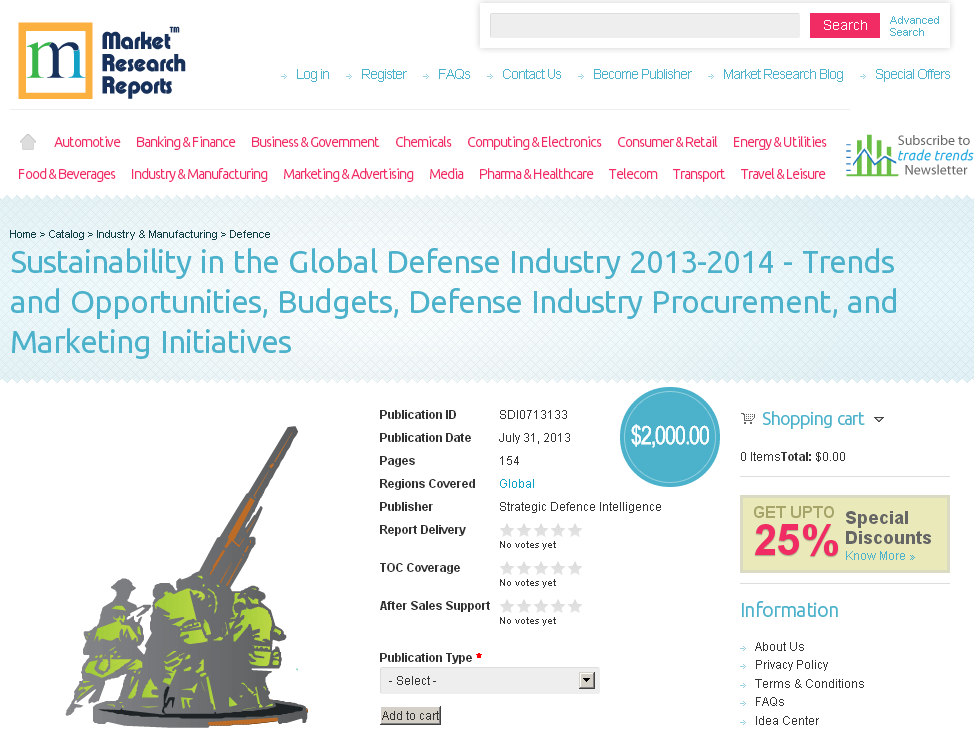 Sustainability in the Global Defense Industry 2013-2014'