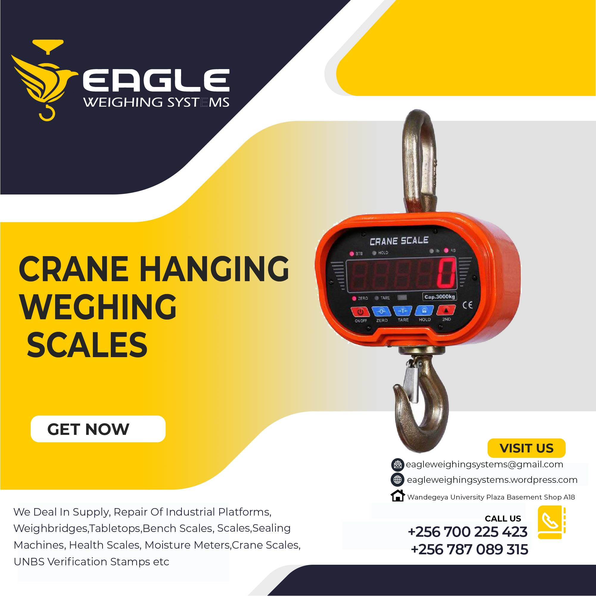 Industrial hanging scale 1 ton 3 ton digital crane scale'
