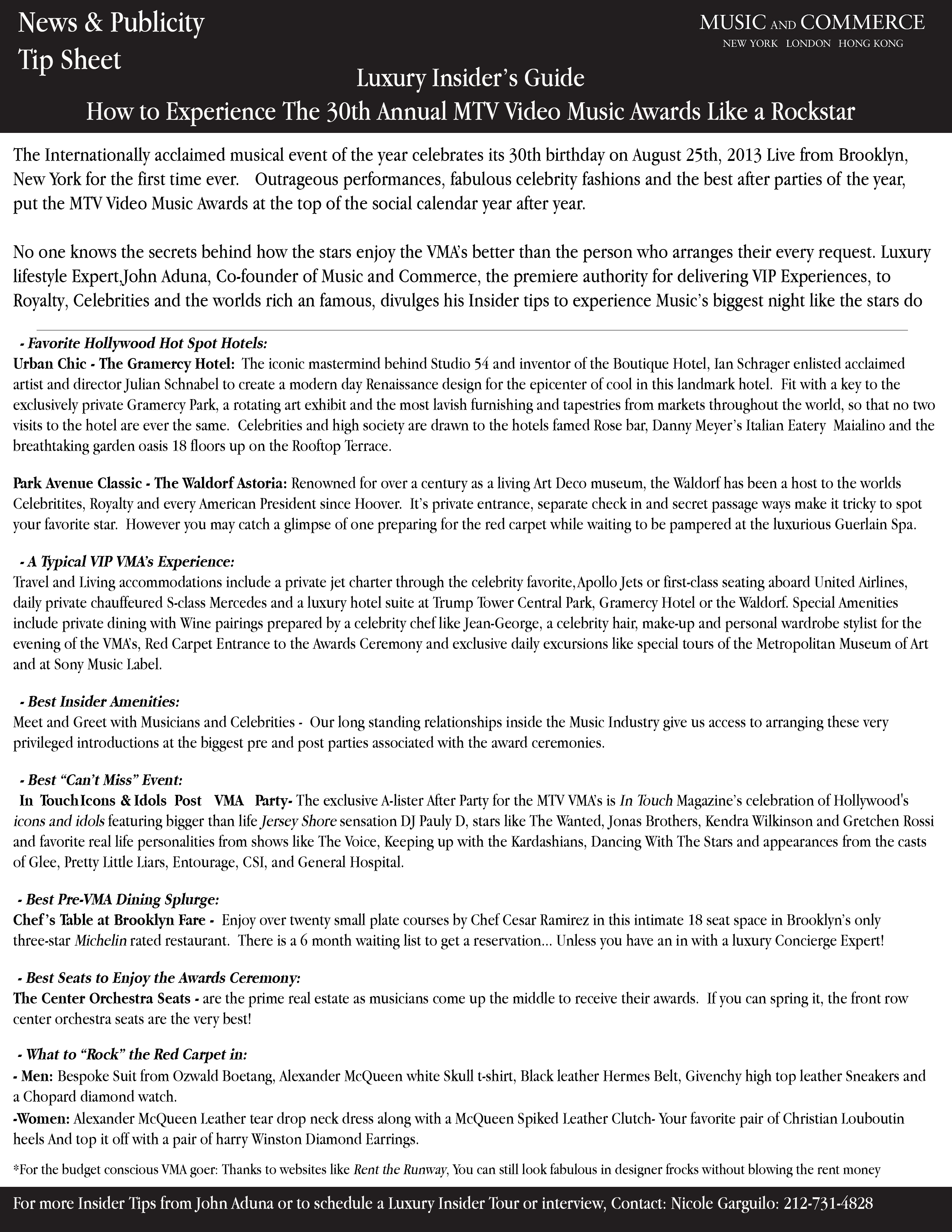 TIP SHEET'