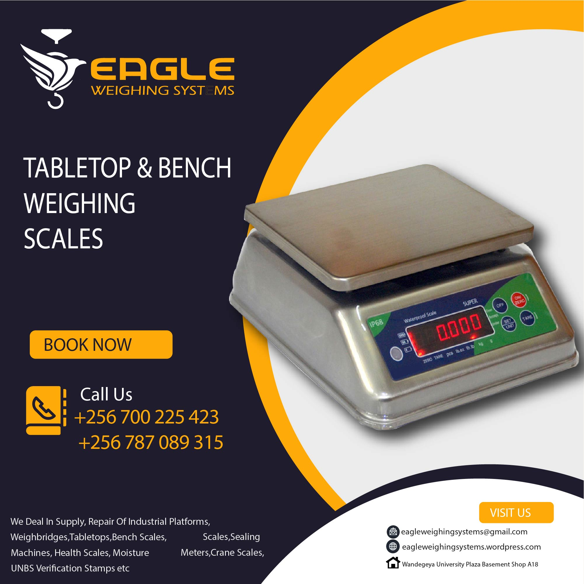 Stainless steel material table top weighing scales Kampala'