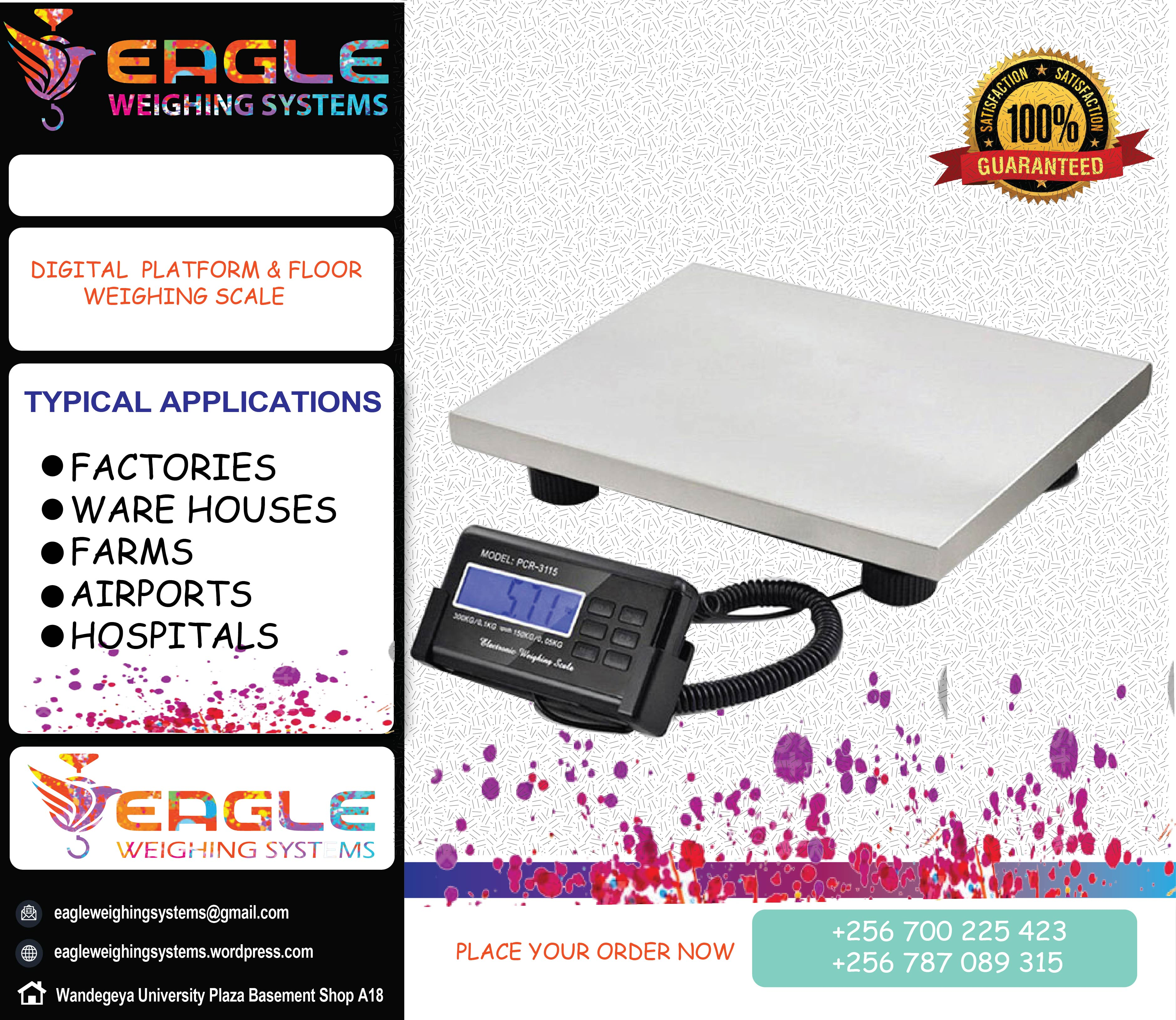 Stainless steel top platform scale with rail'