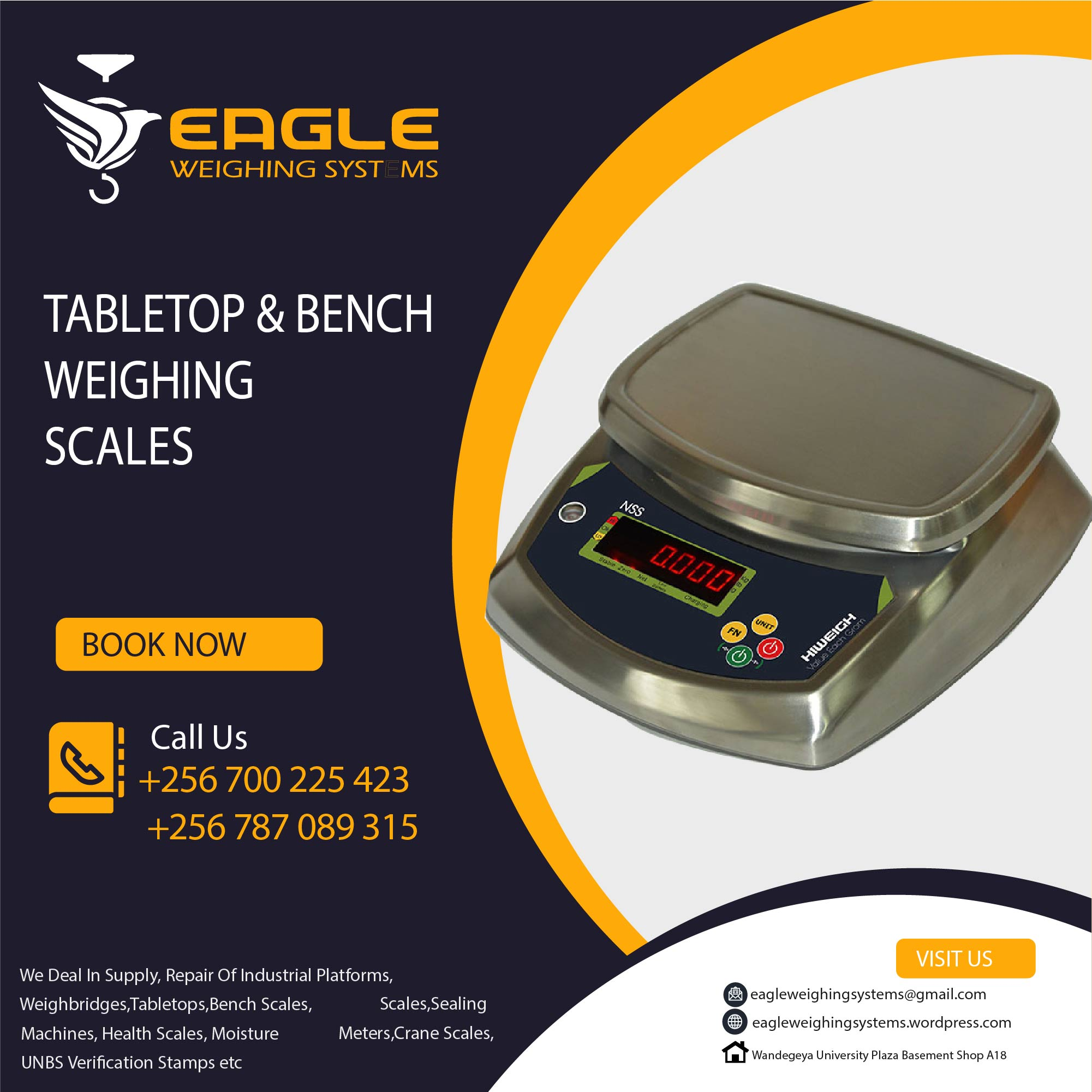 Portable table top electronic waterproof weighing scales'