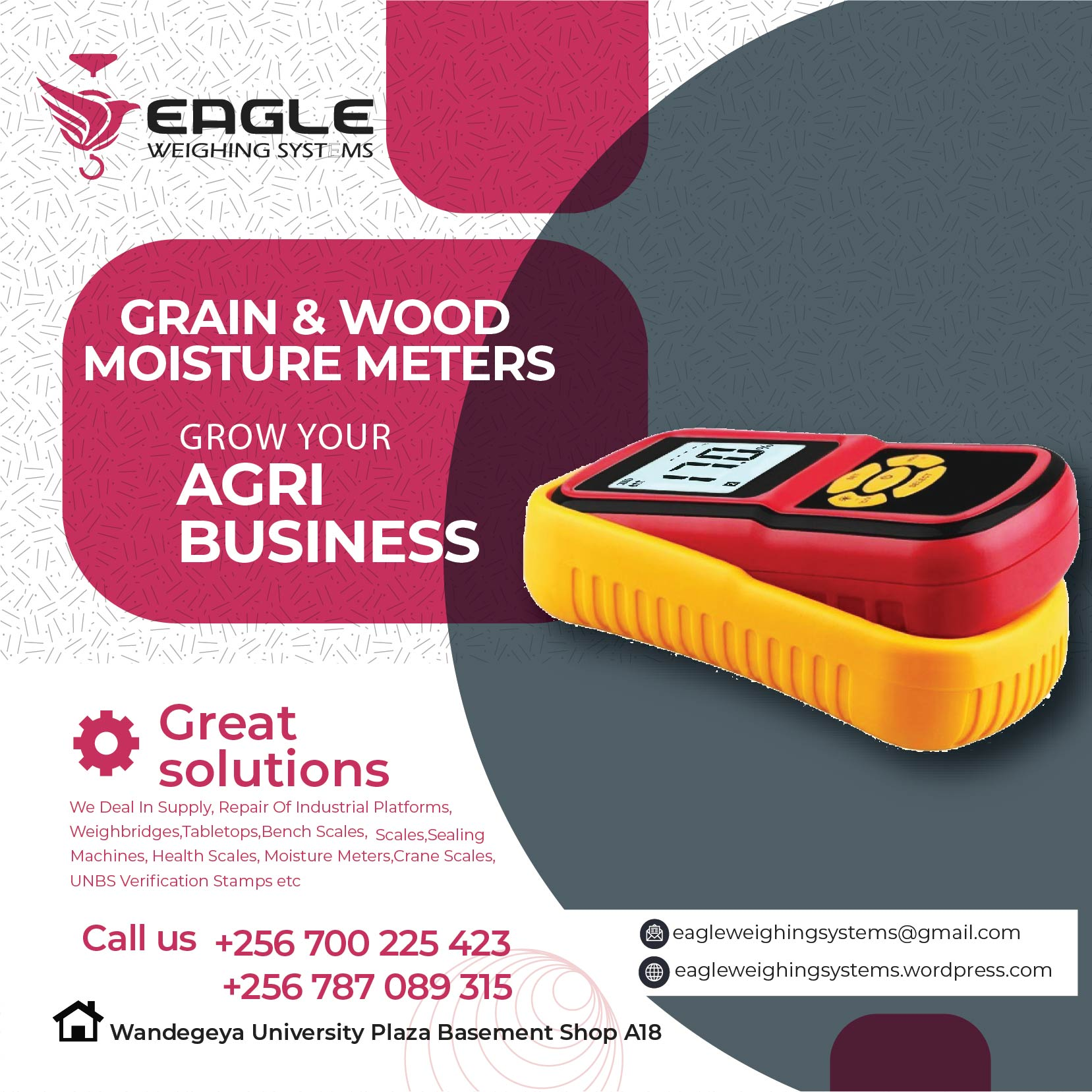 portable wheat rice maize soya beans grain moisture meter'